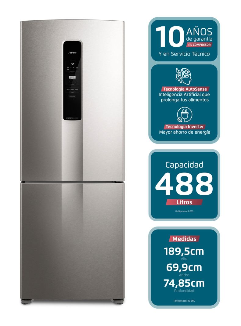 Refrigerador 488L No Frost Bottom Freezer Inverter IB55S-6