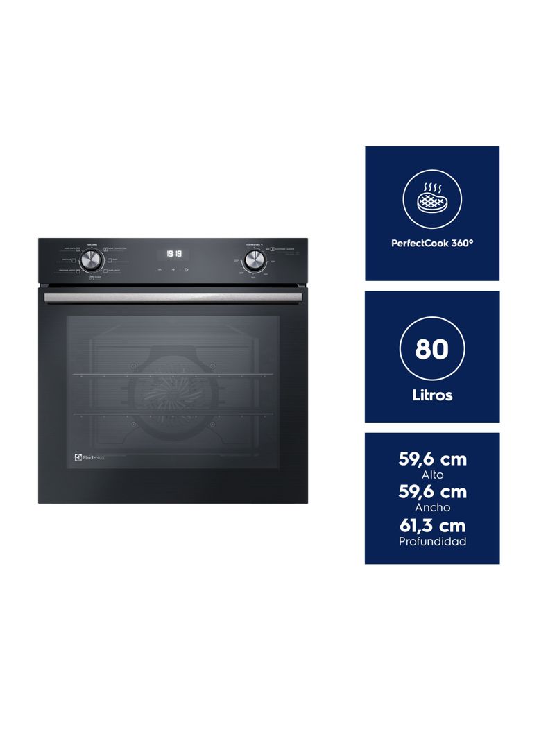 Horno Empotrable Eléctrico 80 Litros PerfectCook360 OE8EH-3