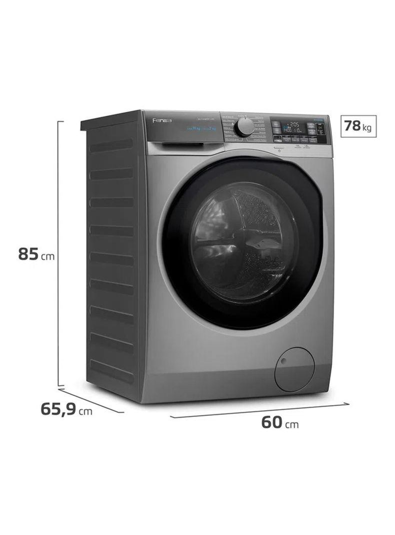 Lavadora Secadora Fensa 11Kg Lavado Inteligente 11WD Gris-1