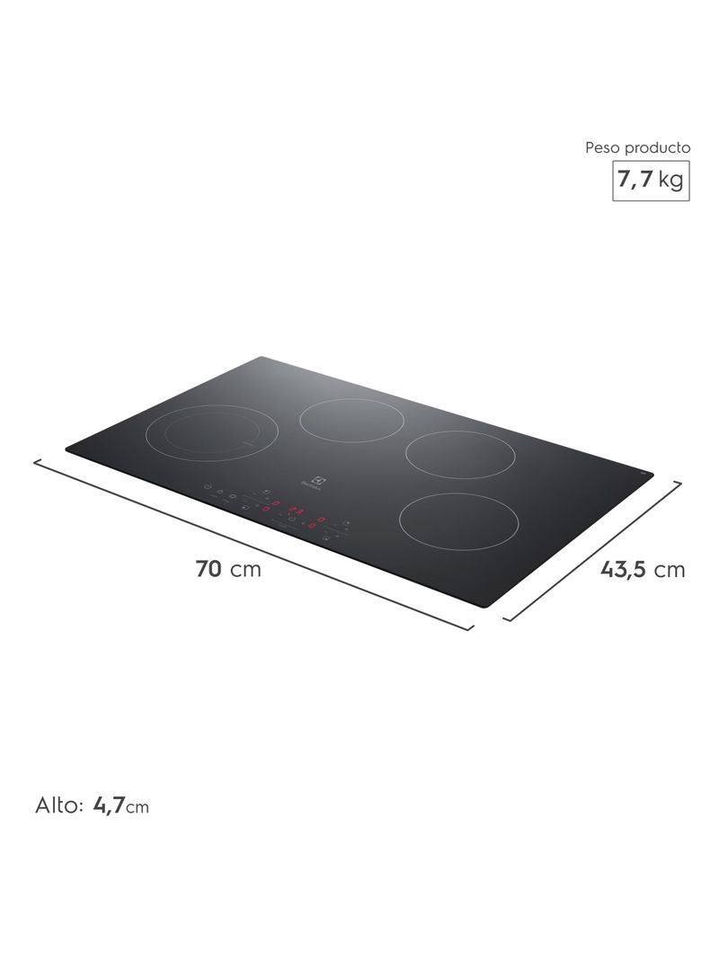 Encimera Eléctrica 4 Platos Vitrocerámica Panel Touch VE7DT-1