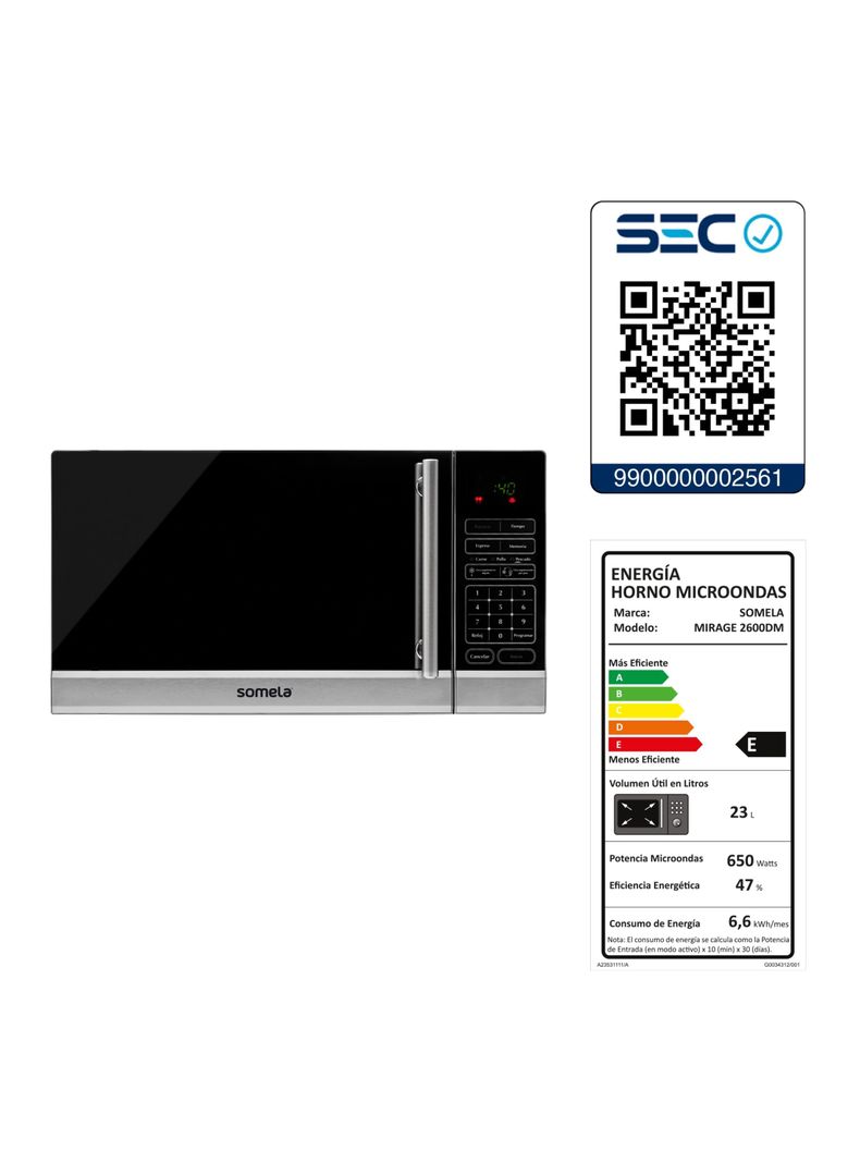Microondas 26 Litros Mirage 2600DM-5