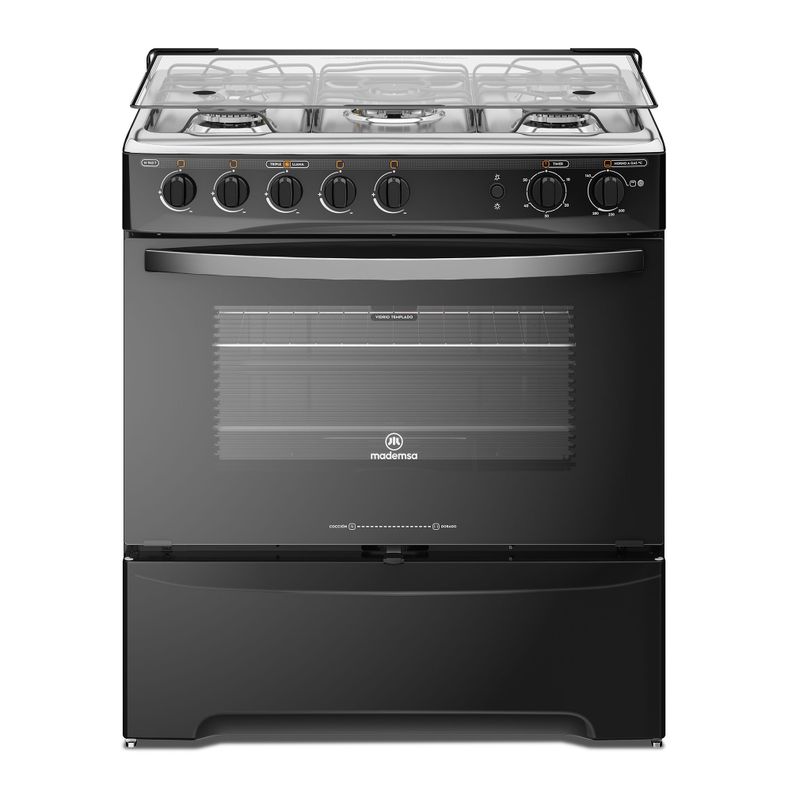 Cocina a Gas 5 Platos Mademsa Triple Llama M 940 T Negra-0