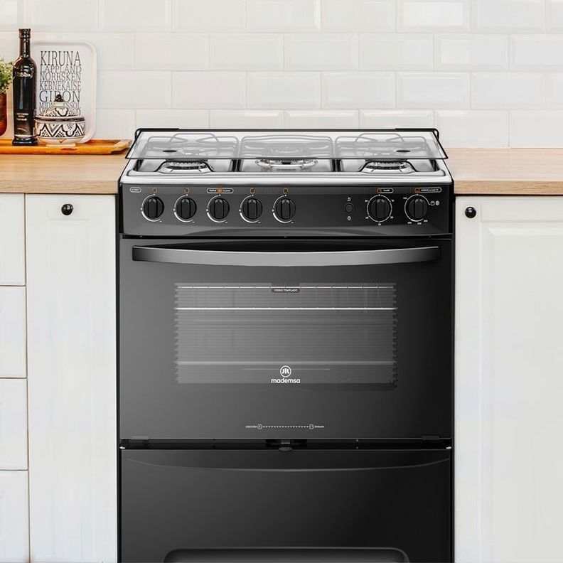 Cocina a Gas 5 Platos Mademsa Triple Llama M 940 T Negra-5