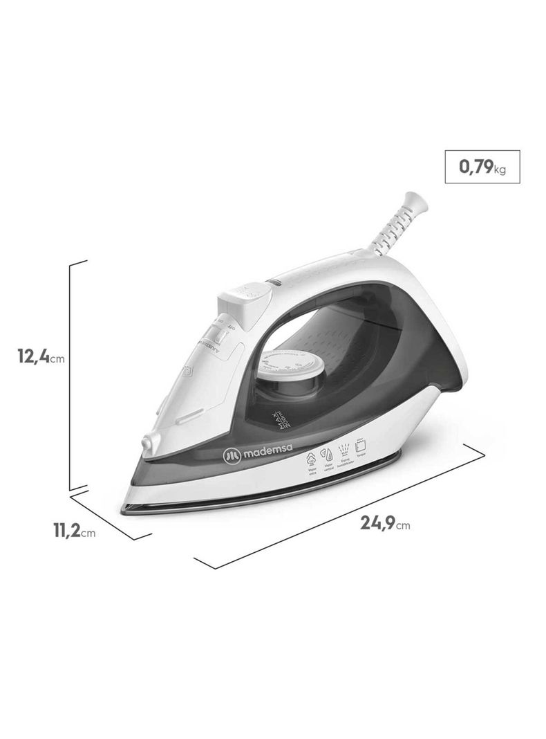 Plancha a Vapor Mademsa con Base Antiadherente MIR10-1