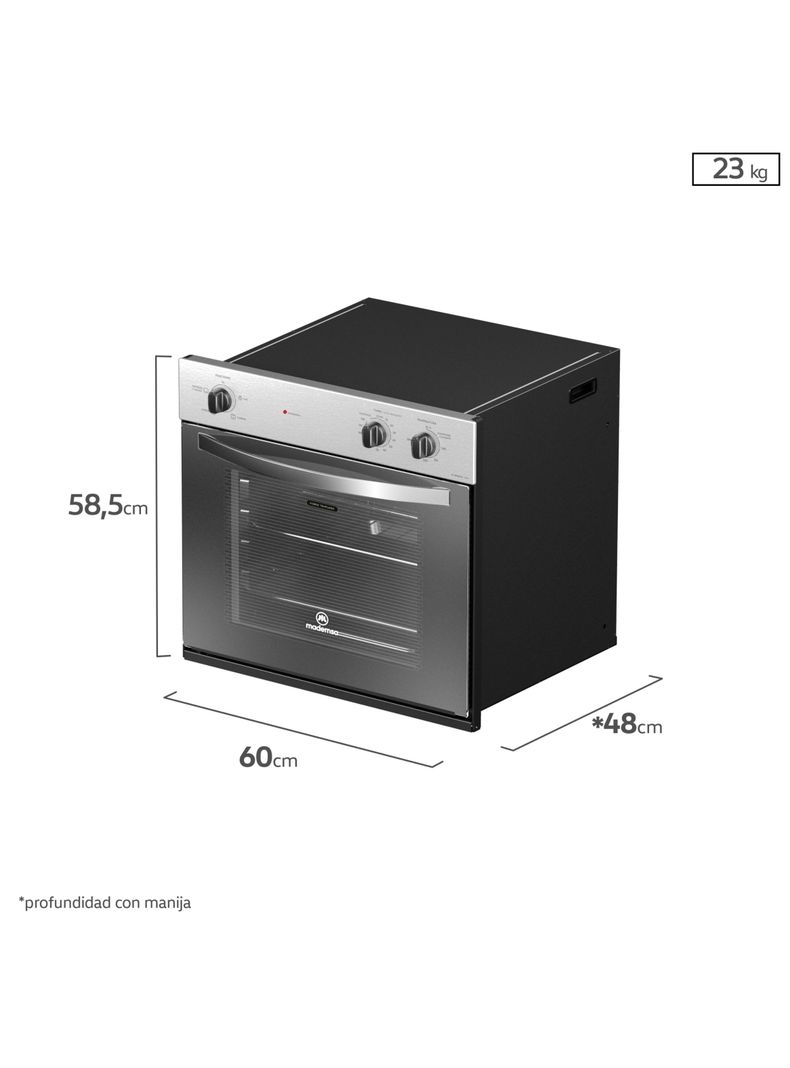 Horno Empotrable Eléctrico 66L Timer M Spazio 140A Negro-1