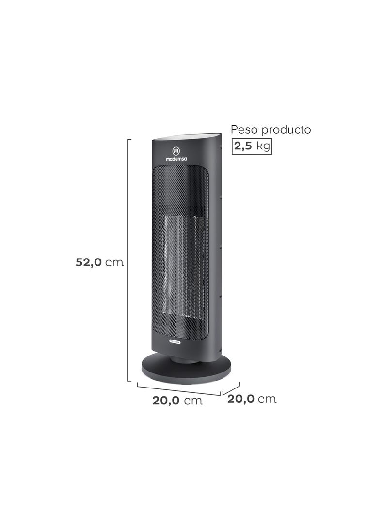 Estufa Eléctrica Mademsa 2000W Digital Oscilación  EH100-1