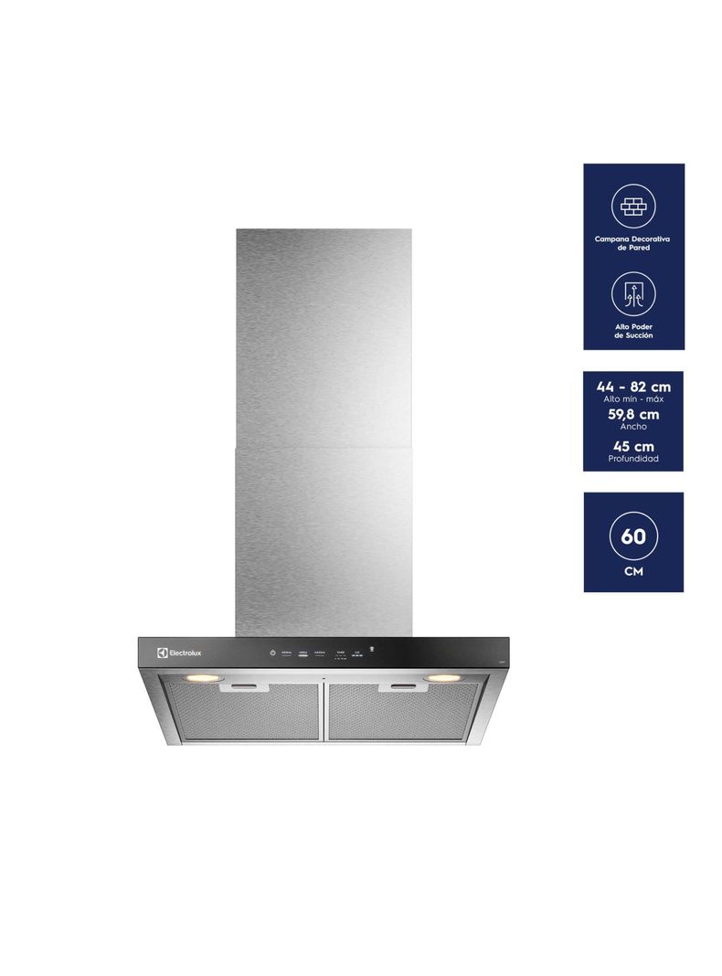 Campana Cocina Decorativa Electrolux 60cm Timer CE6TF-6
