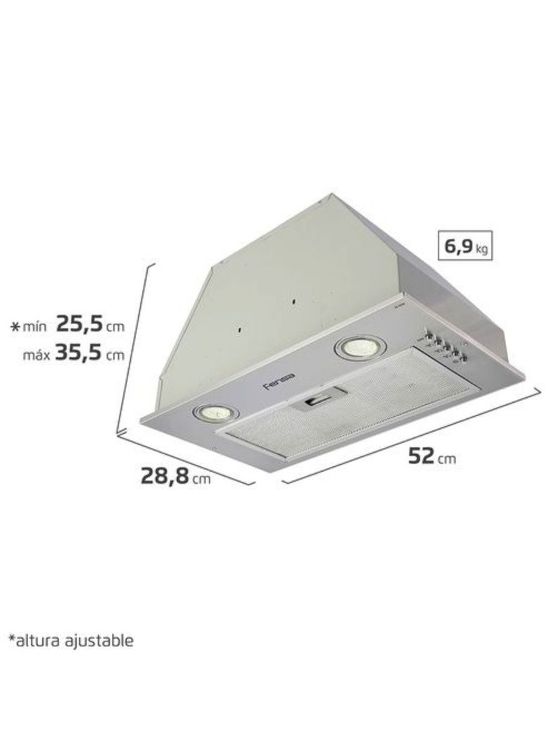 Campana de Cocina Extractora Fensa 52cm Empotrable FX 5200-1