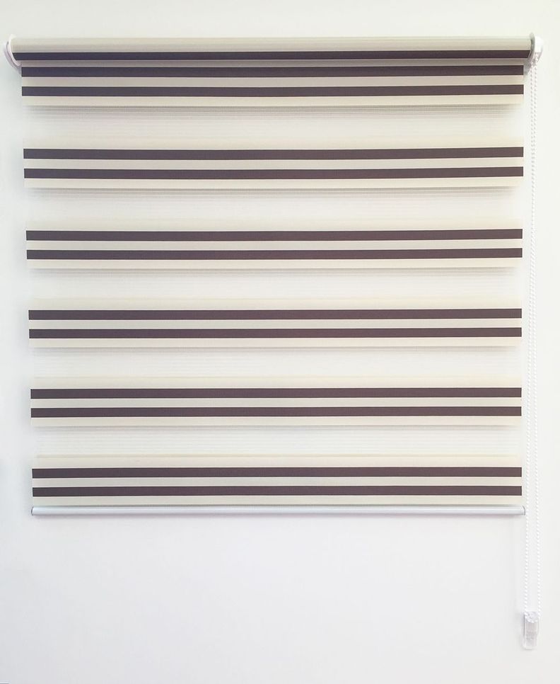Cortina Roller DUO Basic Bic Beige-Café 140x180 cm-0