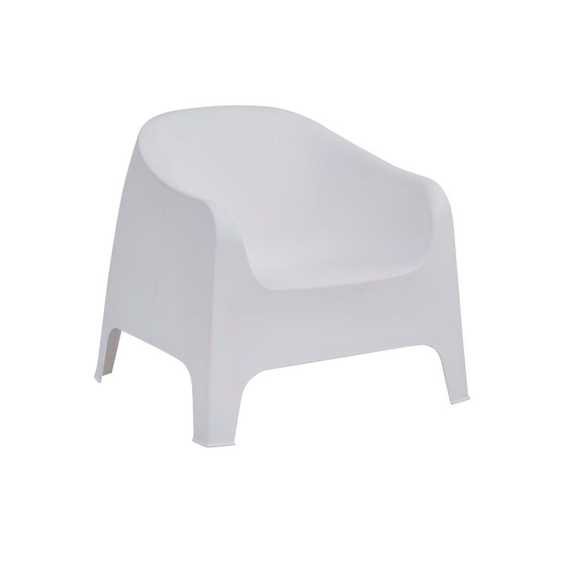Sillon Individual Blanco Plastico Exterior Jardin-0
