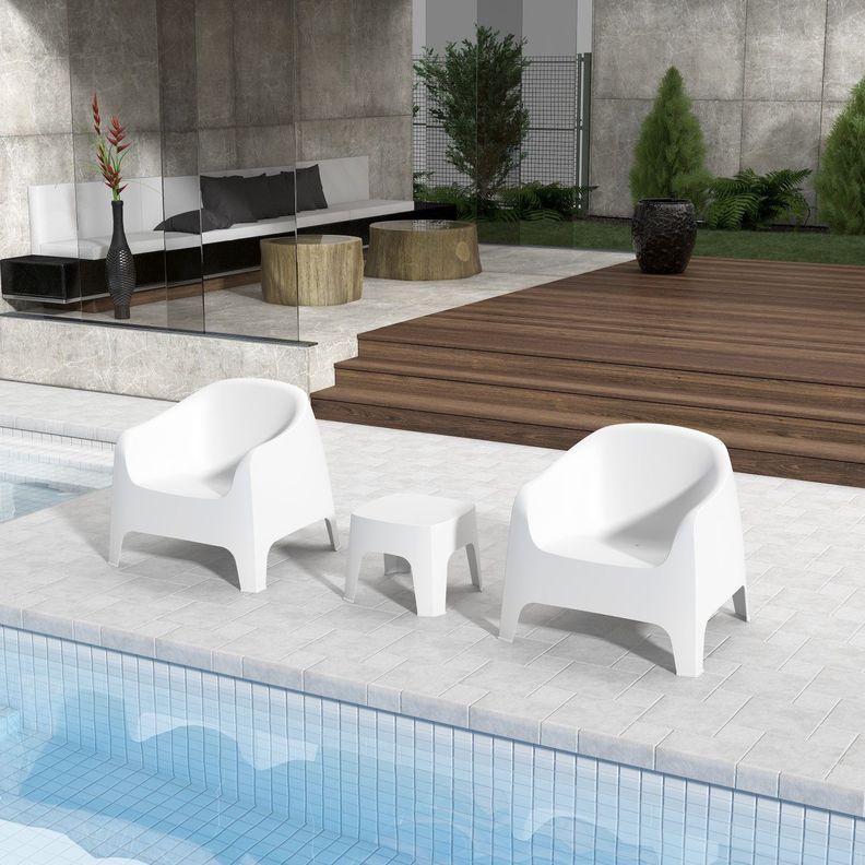 Sillon Individual Blanco Plastico Exterior Jardin-3