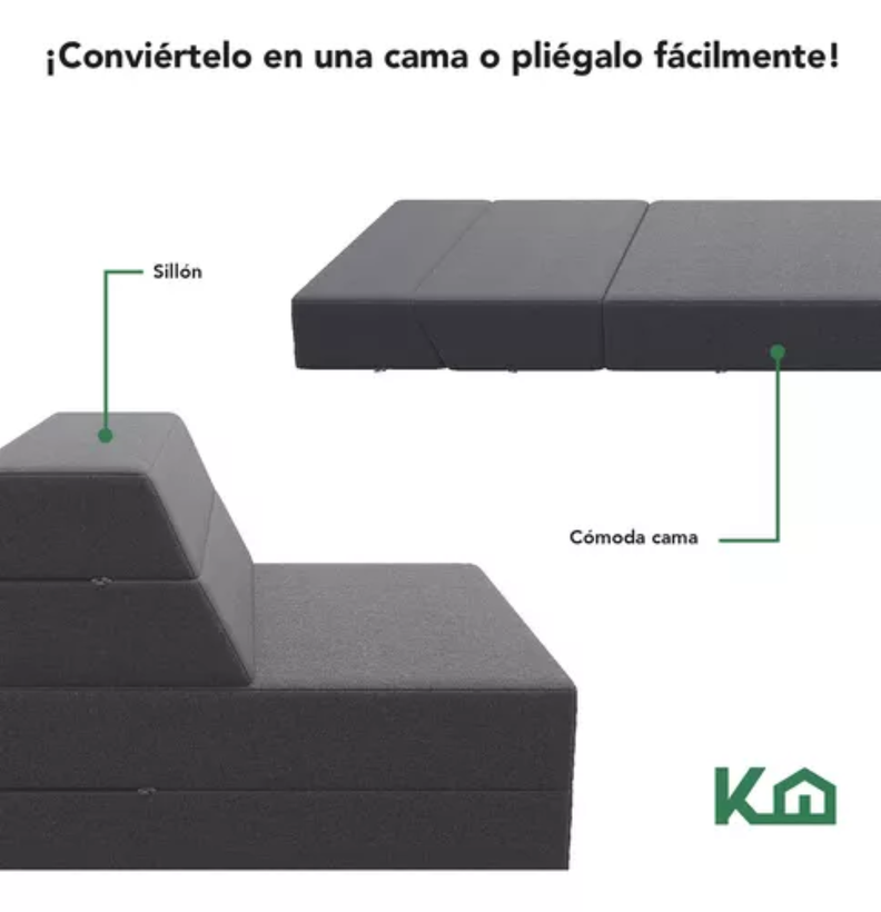Sofa Cama Sillon Plegable Individual 2 En 1 Multifuncional-2