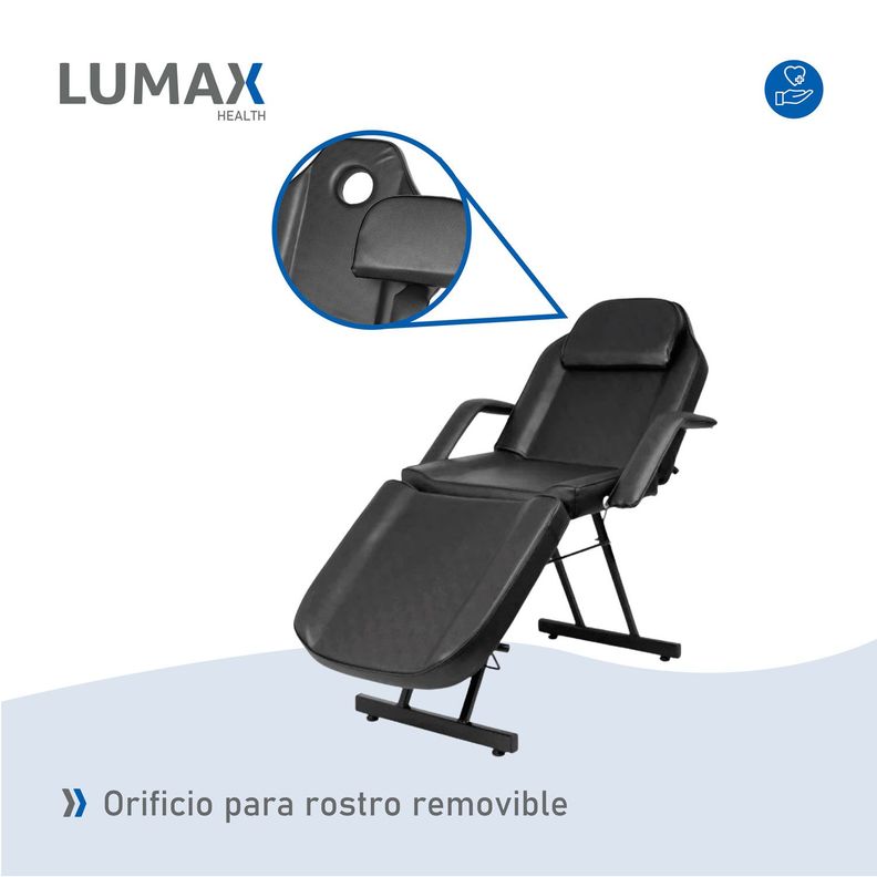 Camilla Reclinable Para Masajes Depilacion y Tatuajes Negra-4