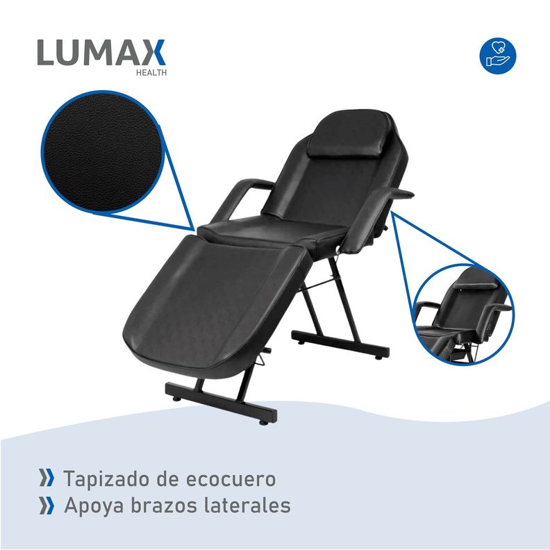 Camilla Reclinable Para Masajes Depilacion y Tatuajes Negra-5