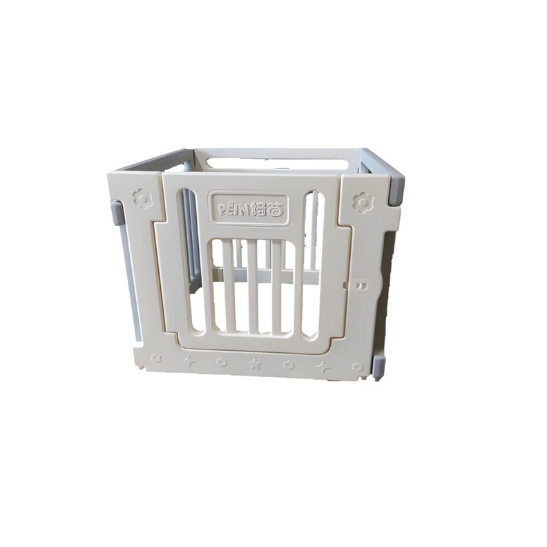 Corral de Seguridad Para Bebes Rectangular  Blanco y Gris-0