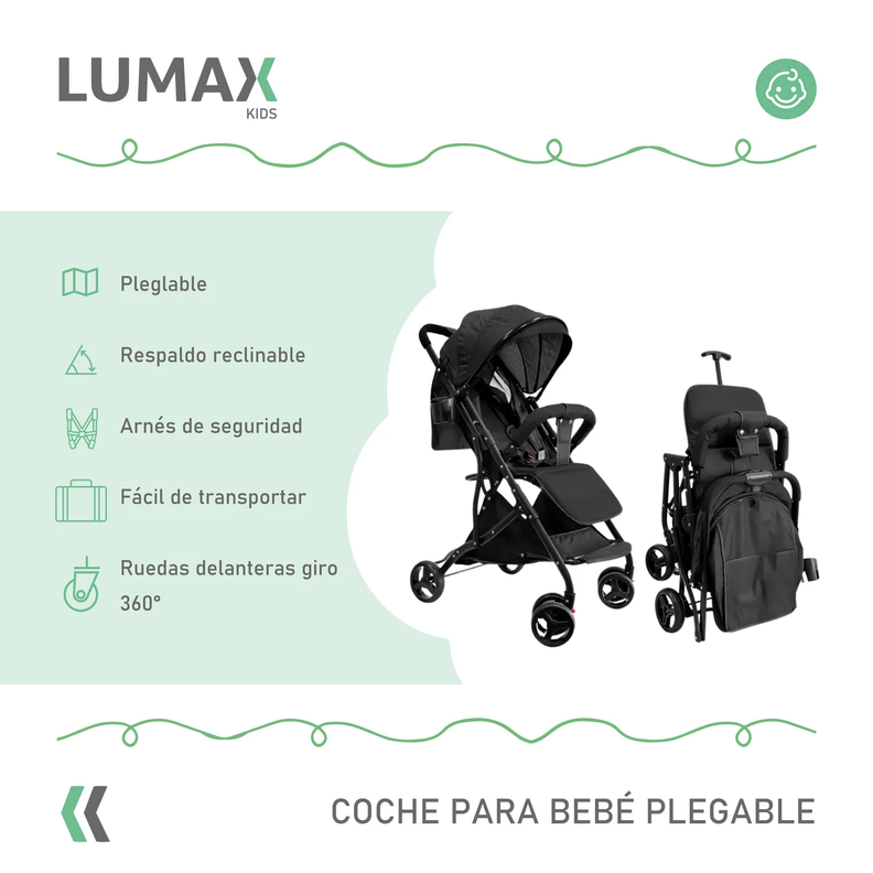 Coche Plegable Premium Kids Paragüita 3 posiciones-1