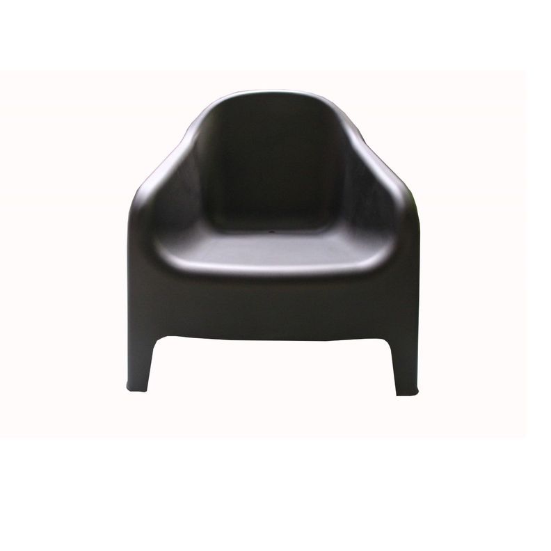 Sillon Individual Negro Plastico x2 + Mesa Auxiliar-1