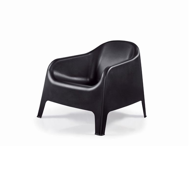 Sillon Individual Negro Plastico x2 + Mesa Auxiliar-2