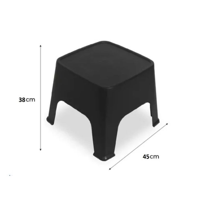 Sillon Individual Negro Plastico x2 + Mesa Auxiliar-4
