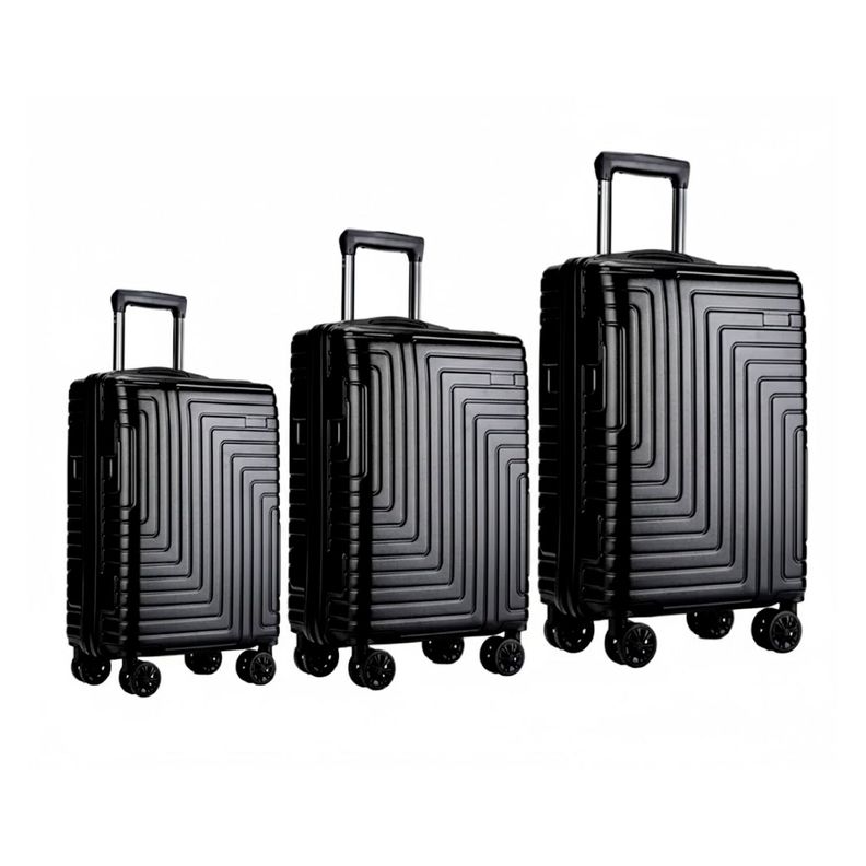 Maletas De Viaje Set De 3 Color Negro Con Organizadores