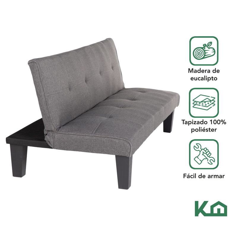 Futon Sofa Cama Contemporaneo KingsHouse Gris-1