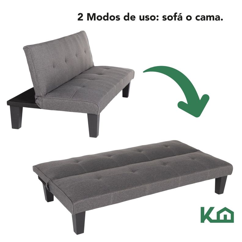 Futon Sofa Cama Contemporaneo KingsHouse Gris-2