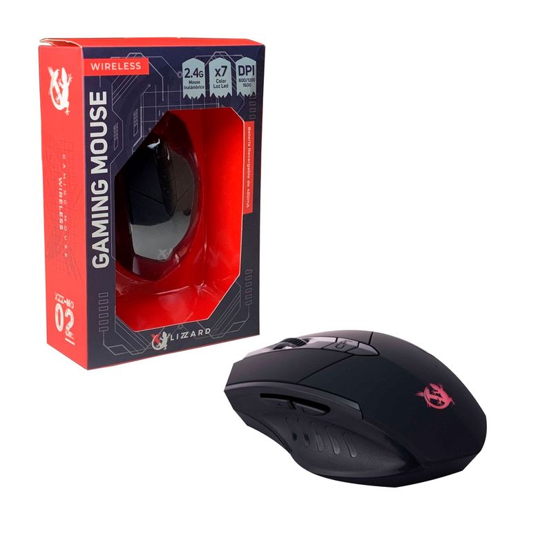 Mouse Gamer Inalambrico X-Lizzard DPI Variable Luces LED-9