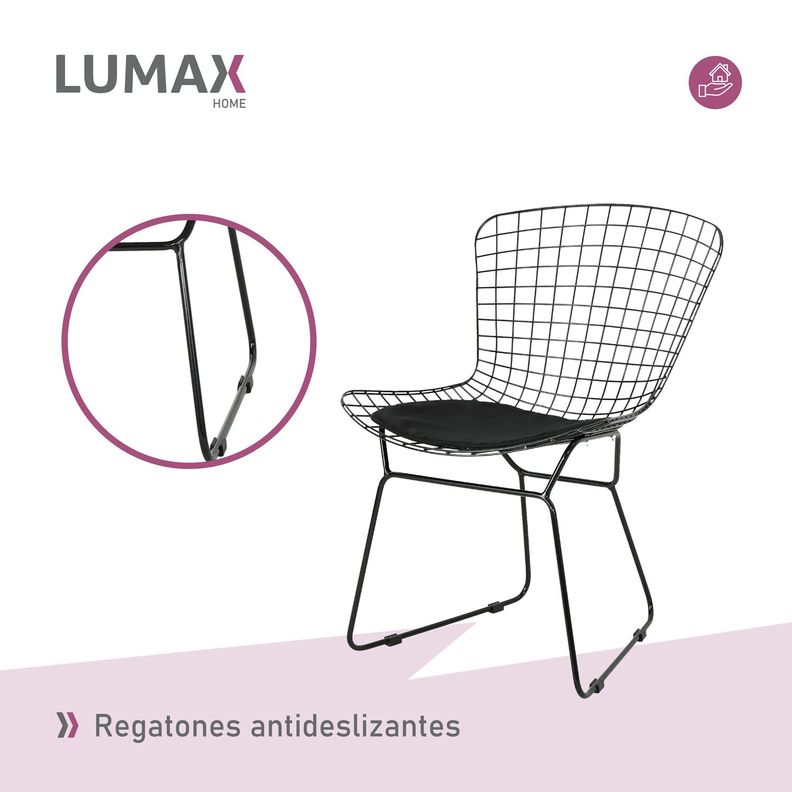 Silla de Comedor Living Alambre Cardy Negra-6