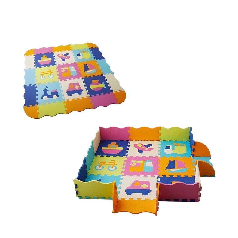 Piso Alfombra Goma Eva Con Bordes Corral Bebes-0