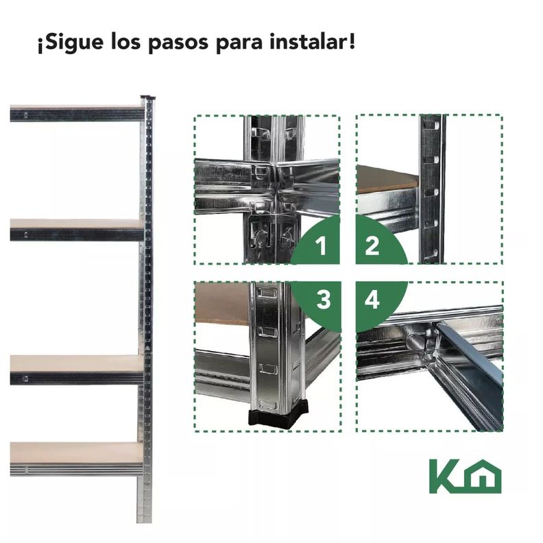 Estante Organizador 5 Niveles Madera 180x90cm Gris-6