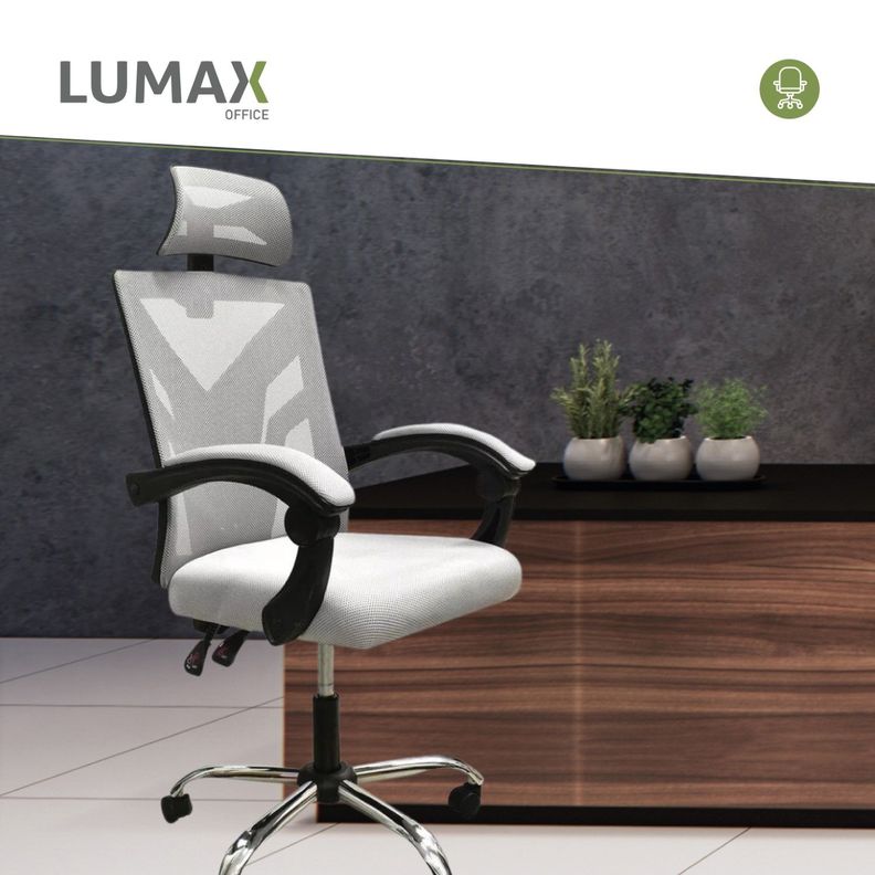 Silla Ejecutiva Escritorio Ergonomica Lumax Clyde Gris-3