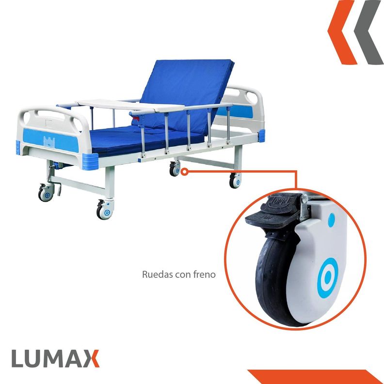 Catre Clinico Manual + Porta Suero + Colchon-3