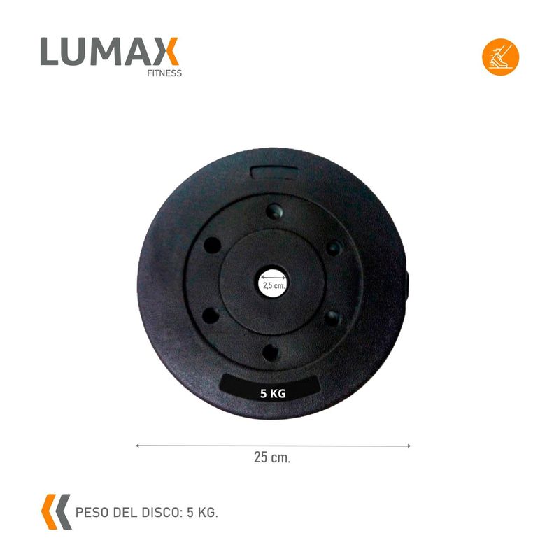 Disco Cementado Para Barra Mancuernas O Banco 5kg-2