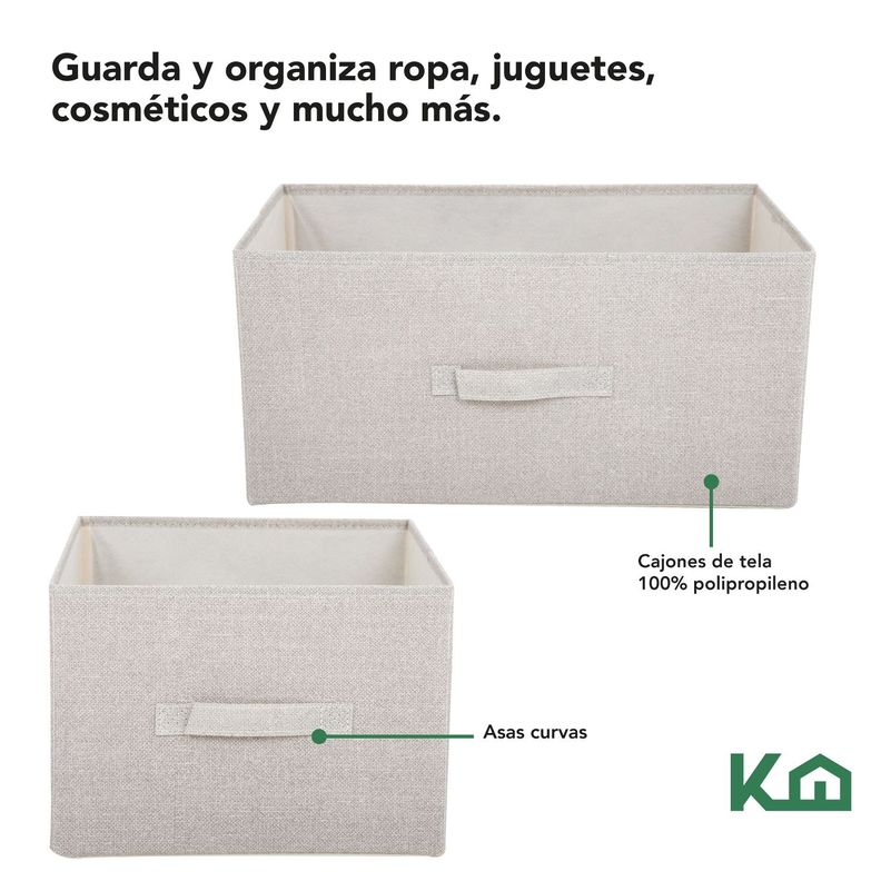 Cajonera Comoda 5 Cajones Organizador Tela Reactangular-2