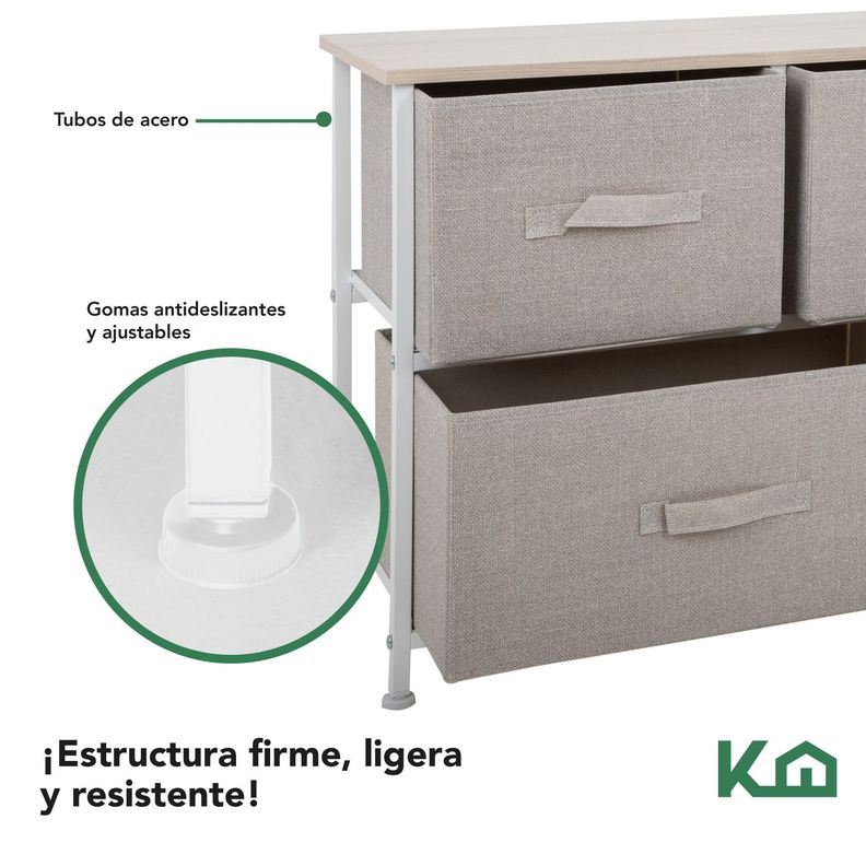 Cajonera Comoda 5 Cajones Organizador Tela Reactangular-4