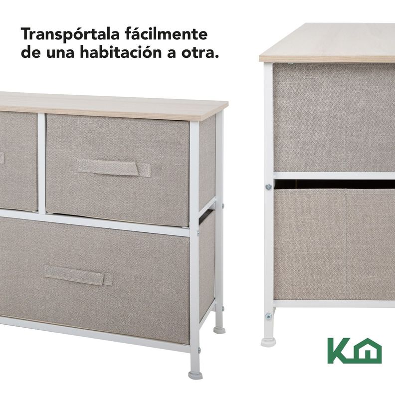 Cajonera Comoda 5 Cajones Organizador Tela Reactangular-6
