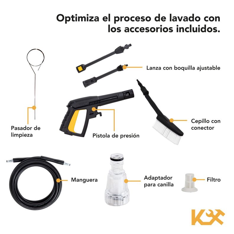 Hidrolavadora Electrica Portatil 1300 Psi 1200w + Accesorios-4