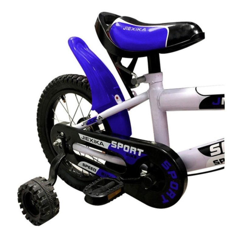 Bicicleta Infantil Lumax Aro 12 Azul Con Rueditas-9