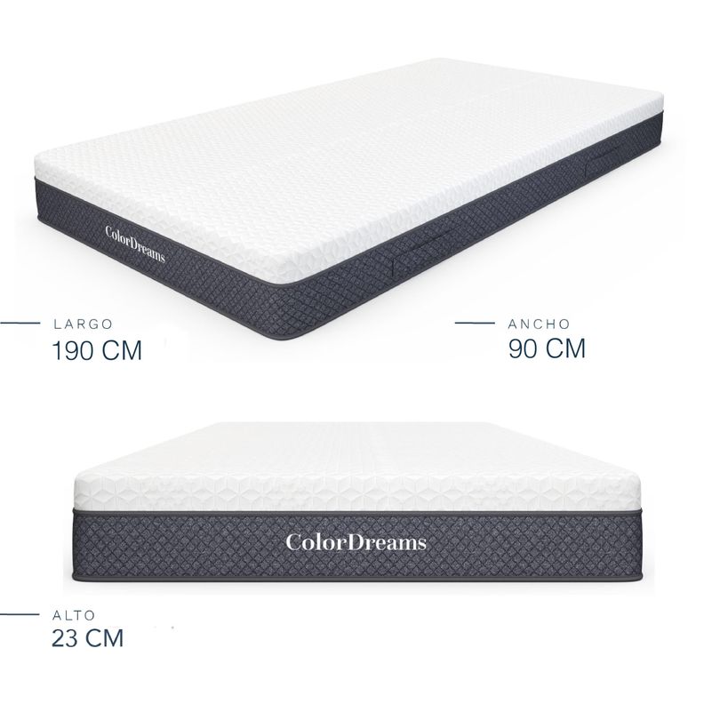Colchon 1 Plaza Espuma ColorDreams 190x90x23cm-5