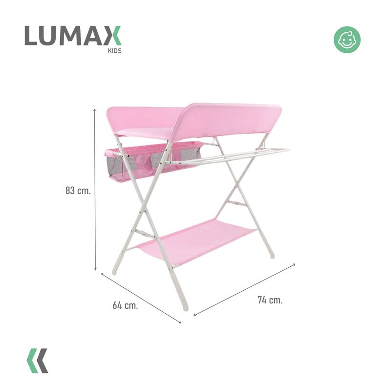 Cambiador De Pañales Para Bebe Plegable Portatil Rosado-2