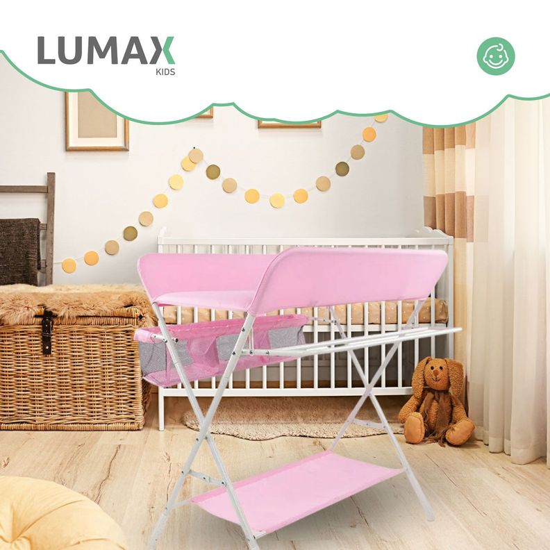 Cambiador De Pañales Para Bebe Plegable Portatil Rosado-3