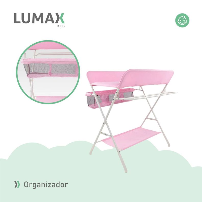 Cambiador De Pañales Para Bebe Plegable Portatil Rosado-4