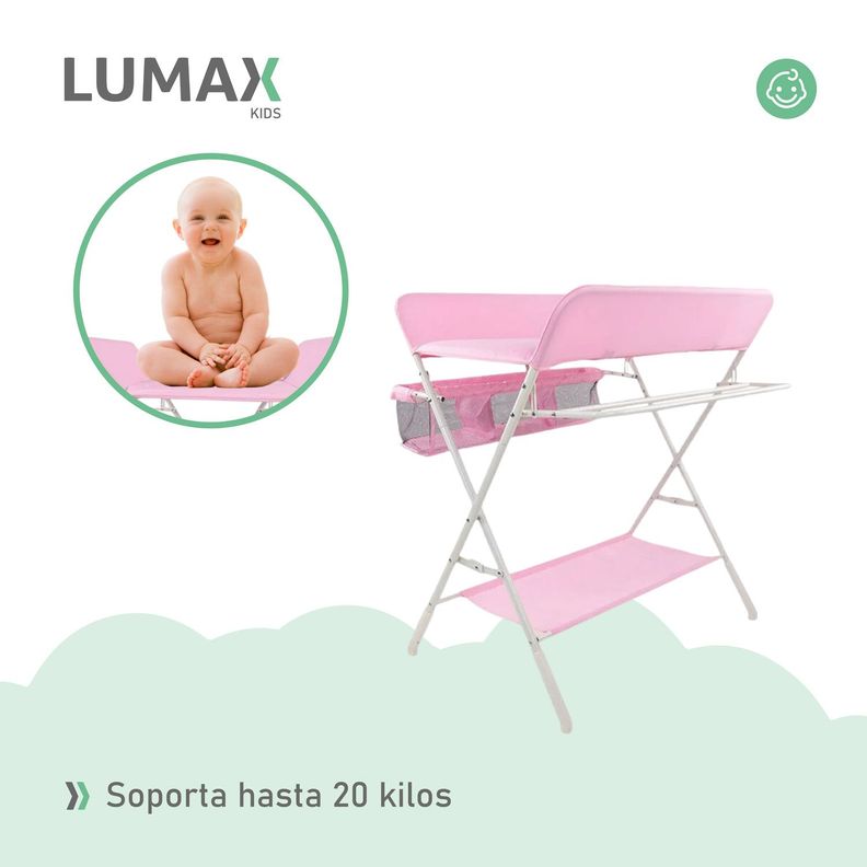 Cambiador De Pañales Para Bebe Plegable Portatil Rosado-6
