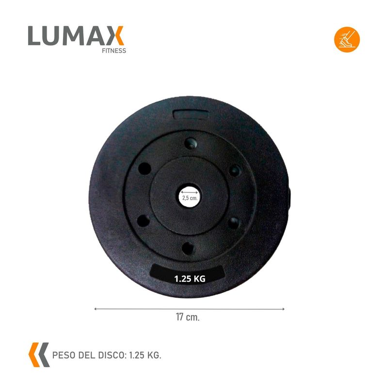 Disco Cementado Para Barra Mancuernas O Banco 1.25kg-2