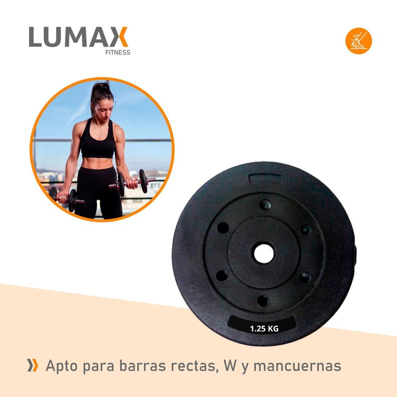 Disco Cementado Para Barra Mancuernas O Banco 1.25kg-4