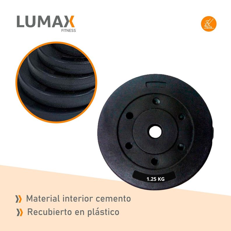 Disco Cementado Para Barra Mancuernas O Banco 1.25kg-6