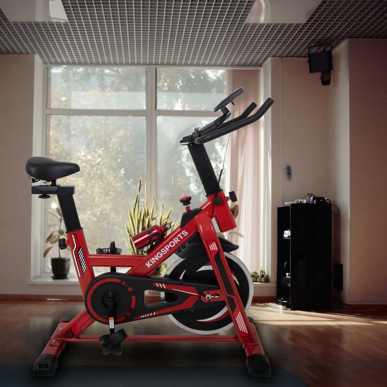Bicicleta Estatica Fija Spinning Cardio Y Fitness Roja-4