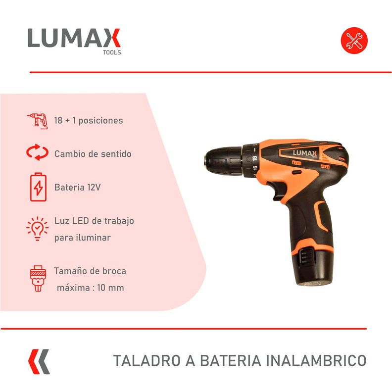 Taladro 12v Atornillador Con Bateria De Litio Liviano-1