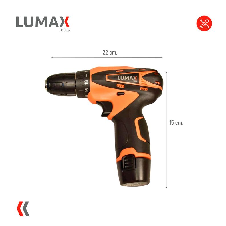 Taladro 12v Atornillador Con Bateria De Litio Liviano-2