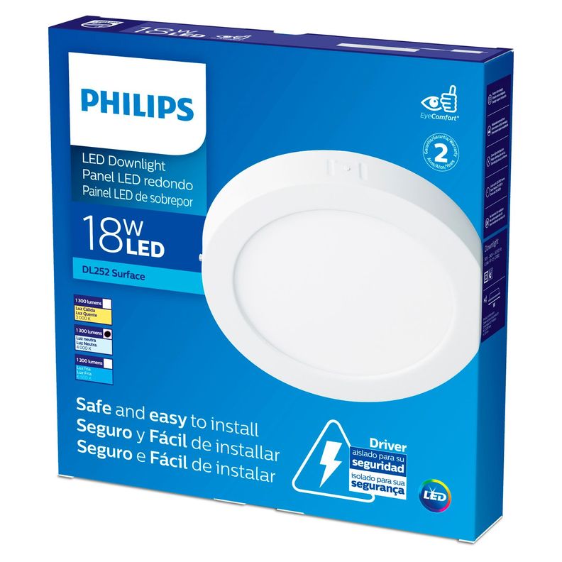 Foco Panel Plafon Led Sobrepuesto Philips 18W Blanco Neutro-2
